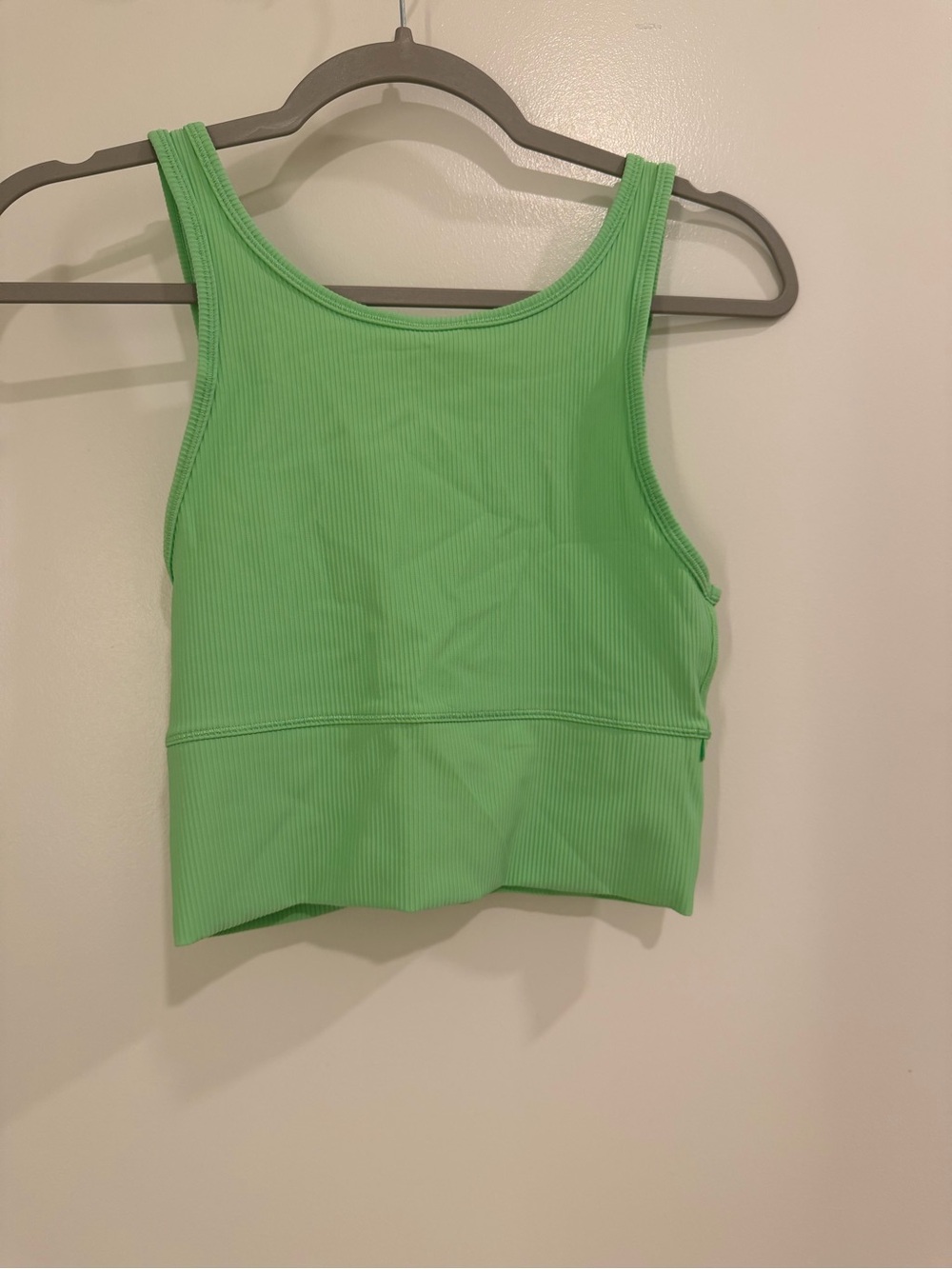 Lululemon Ribbed High-Neck Cropped Tank Green Size 6